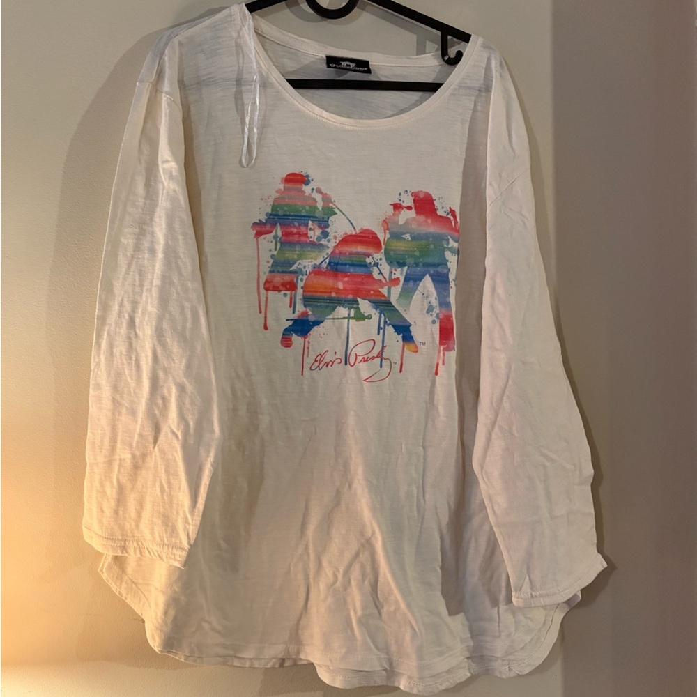 The Home of Elvis Presley White Graceland over sized Shirt XL